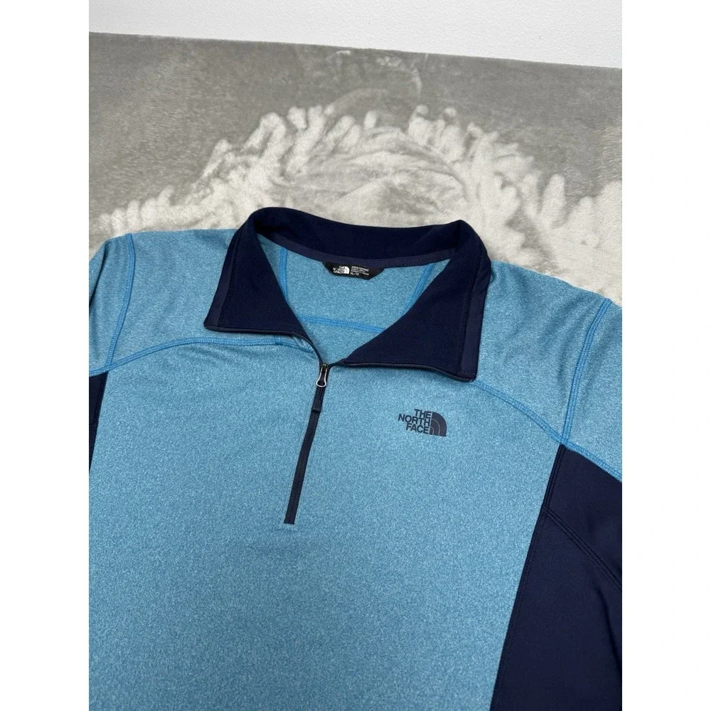 North Face 1/4 Zip Pullover Mens XL Blue Sweatshirt Jacket Light Fleece Trail